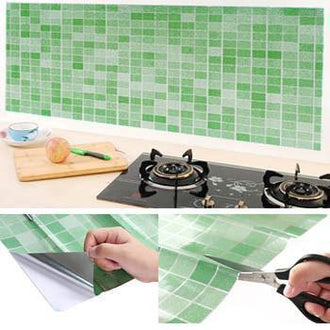 3D Mosaic Heat Resistant Self-Adhesive Wallpaper - Perfect for Backsplash, Bathroom, and Kitchen