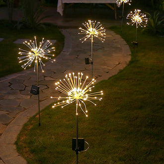 Solar-Powered fuochi d'artificio LED giardino palo