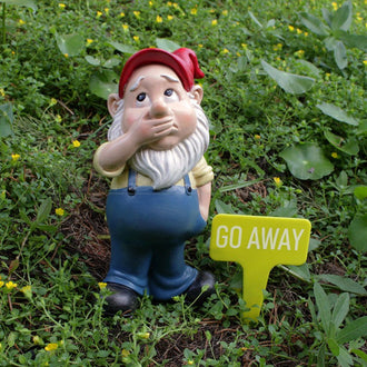 Garden Gnome with Stake Sign