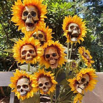 Halloween Skull Sunflower Decoration