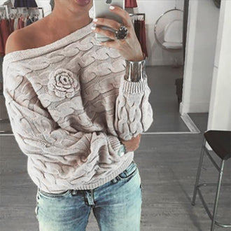 Slouchy Rose Knit Sweater