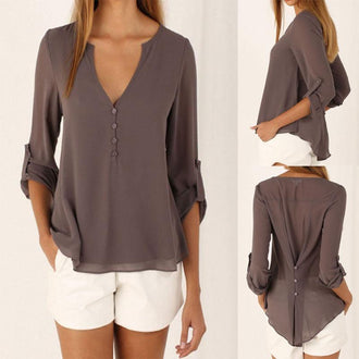 Casual Blouse with Clinched Back
